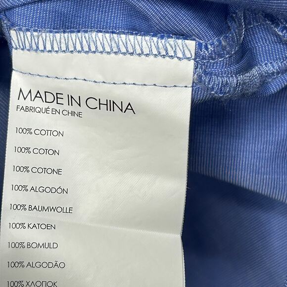 Club Monaco Jearim Off Shoulder Button Down Top Size 6 Blue Collared Shirt - Picture 9 of 10